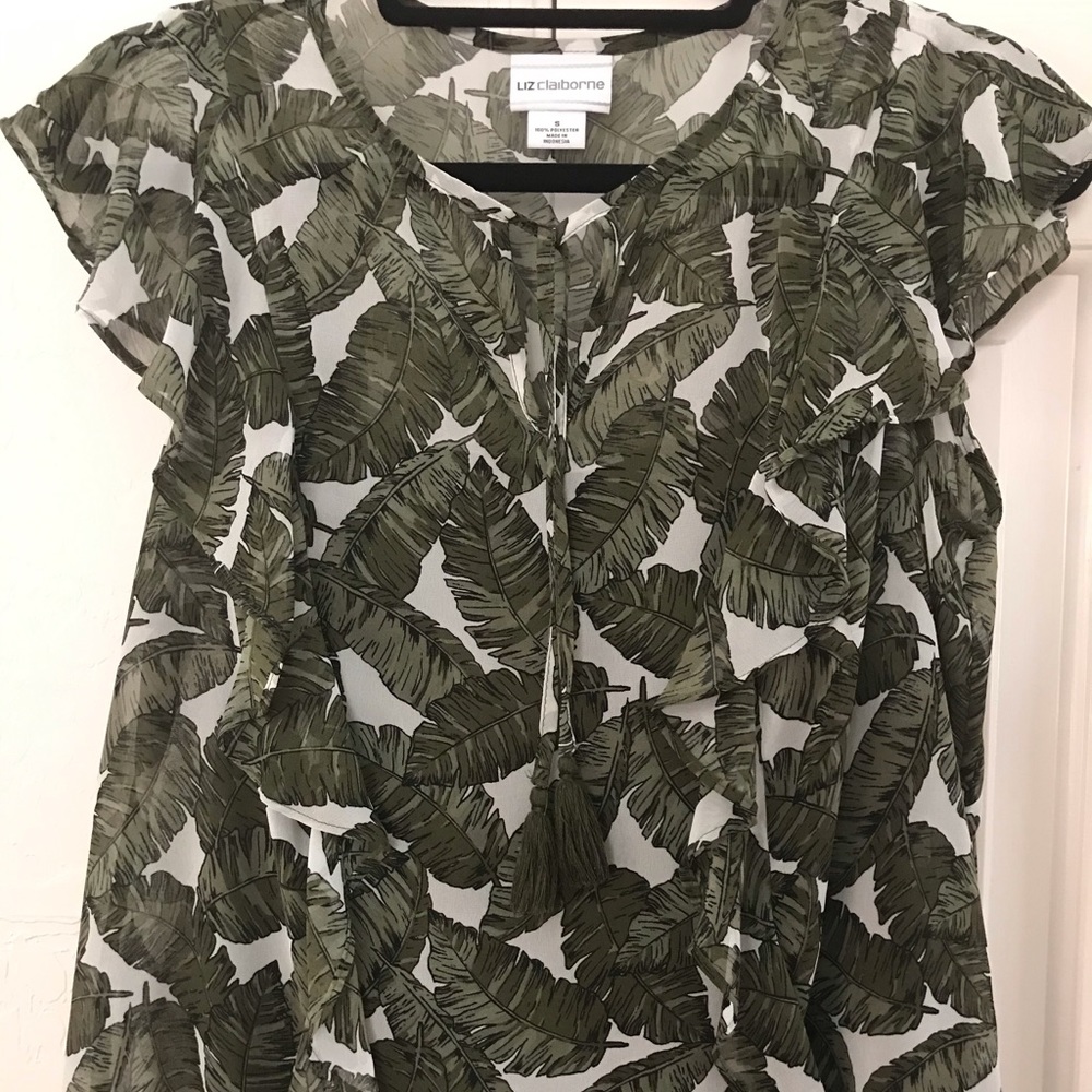 Liz Claiborne Ruffled Sheer Blouse with Cami
